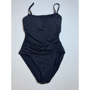 Hilor ARMY GREEN Shirred Tummy‎ Control One Piece Swimsuit US 10,UK 14, EU 42